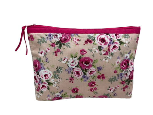 VBE-1813L(F) Large Flowery cosmetic bag (Made to order)
