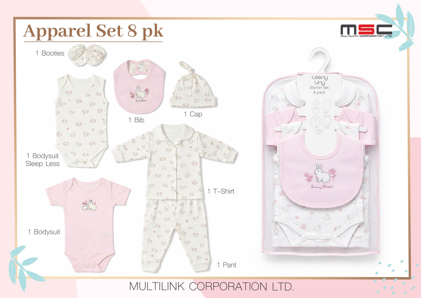 Apparel Set 8pk - Bunny