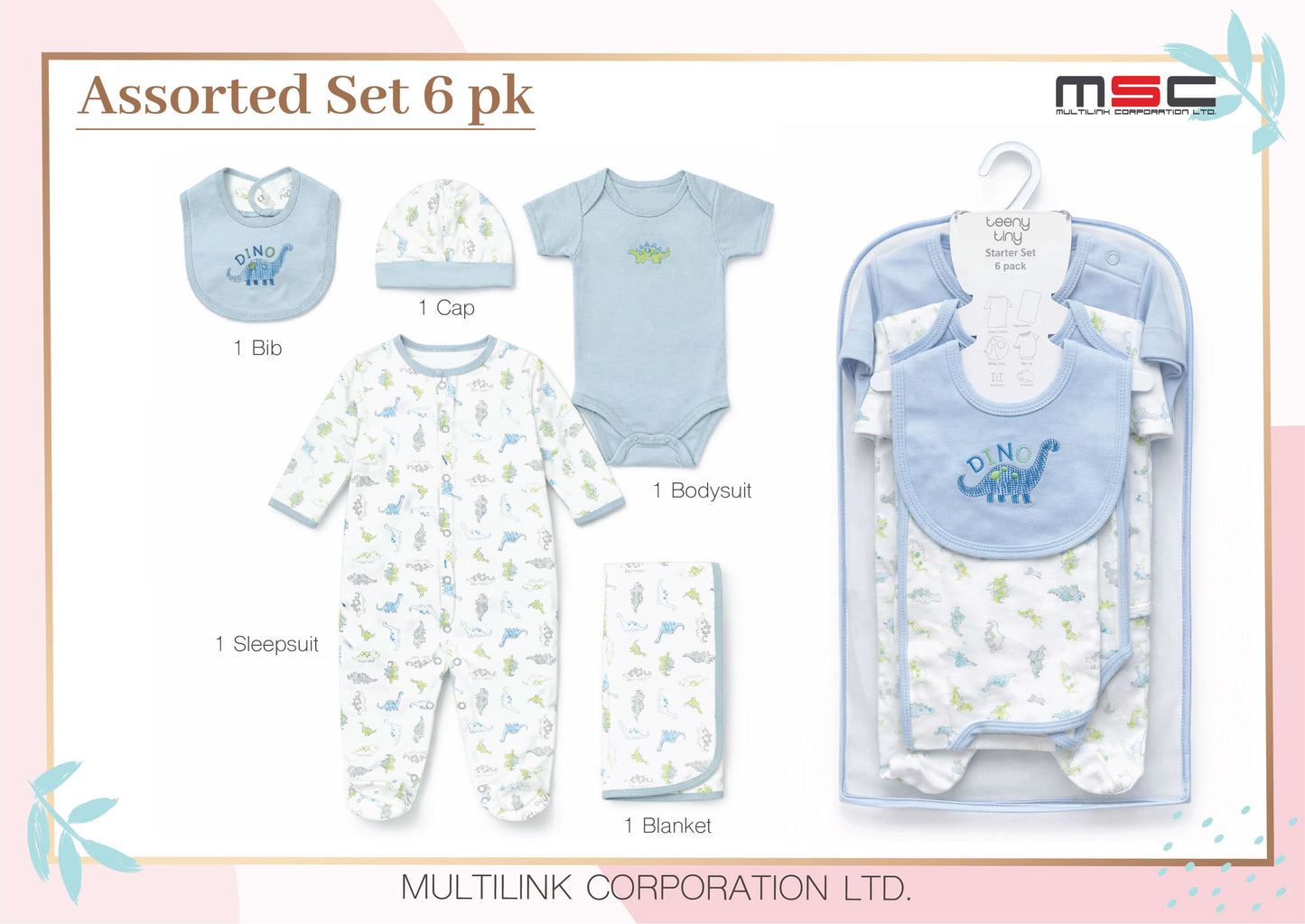 Apparel Set 6pk - Dino