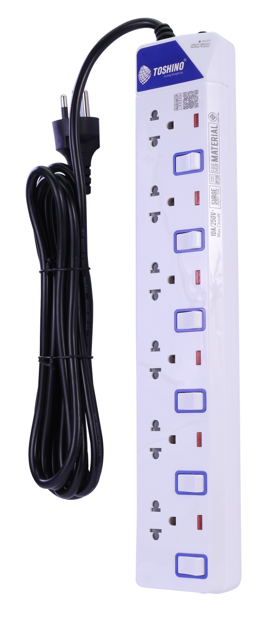 TOSHINO POWER STRIP 6SOCKETS 6SWITCH 3M.ET-916