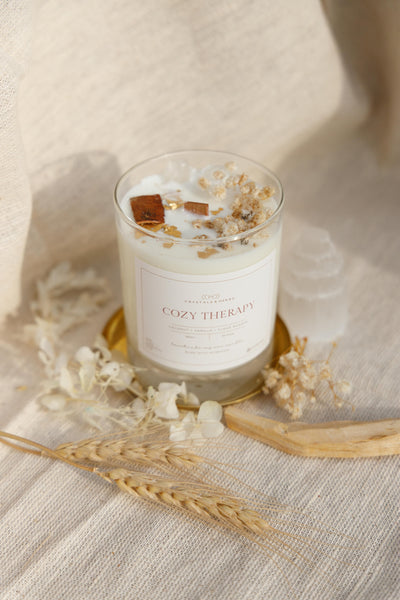COZY THEARAPY CANDLES SOY WAX  (MADE TO ORDER = 50 PCS)