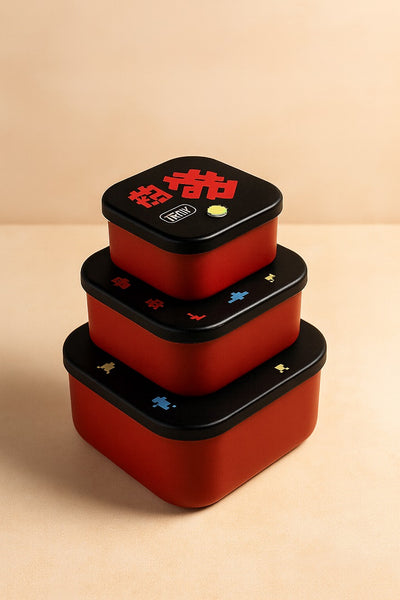 S4-488 Set of 4 SQ. Multi Lunch & Snack box set