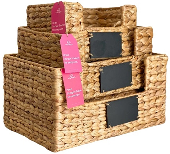 LBK_009 Water Hyacinth Basket set of 3 ( Made to order)