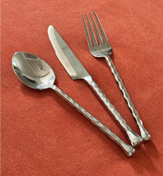 Premium Hammered Stainless Steel CUTLERY SET (MADE TO ORDER 50 sets = 1 ctn.)