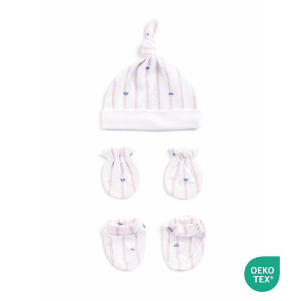 Boy CREAM CAR Collection CAP+MITTENS+BOOTIES BOY-11CBM1