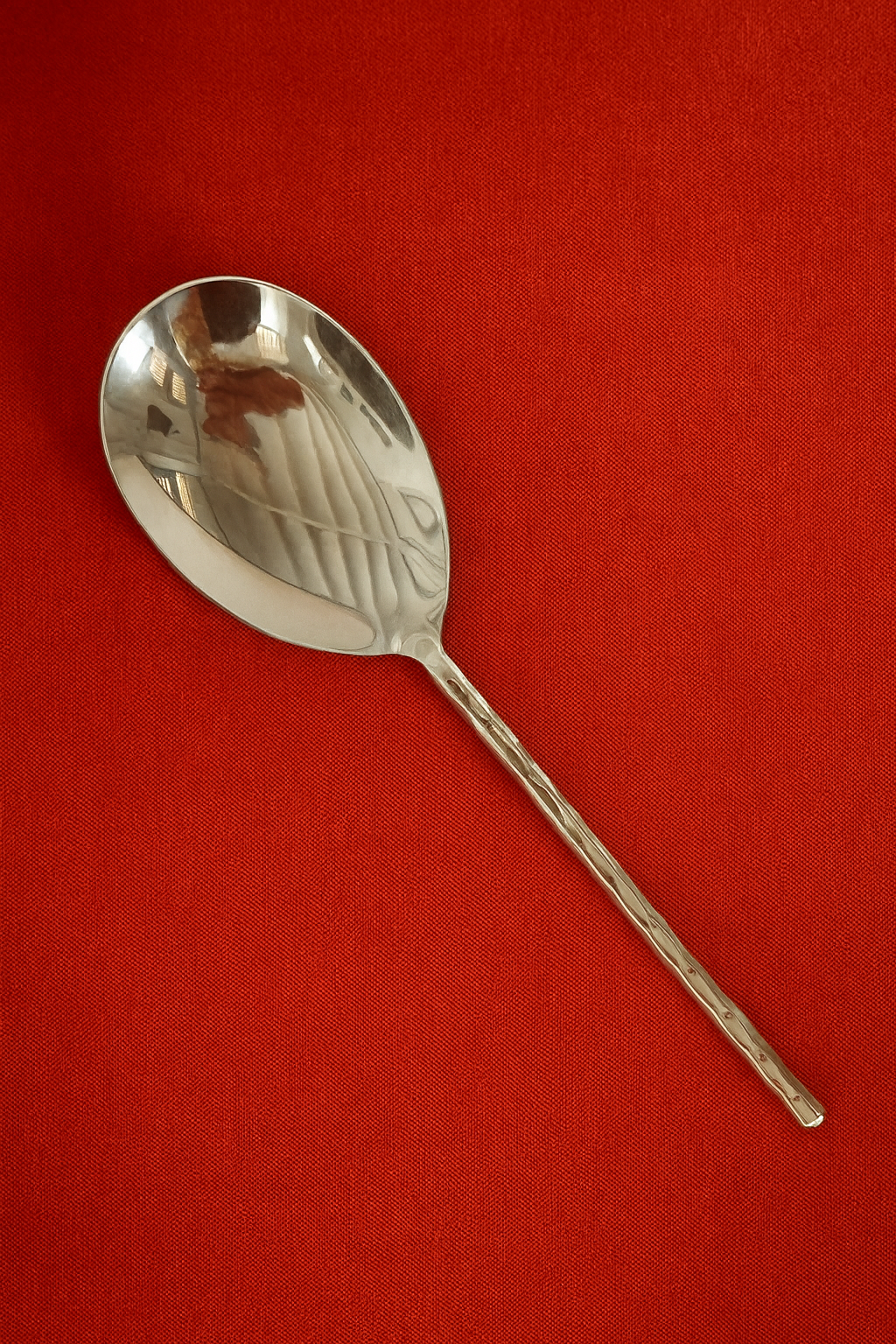 Premium Hammered Stainless Steel Serving Spoon – Handcrafted(MADE TO ORDER 50 pcs. = 1 ctn. )