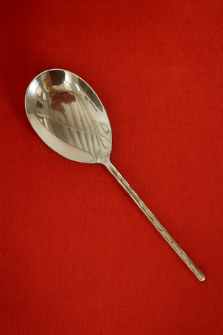 Premium Hammered Stainless Steel Serving Spoon – Handcrafted(MADE TO ORDER 50 pcs. = 1 ctn. )