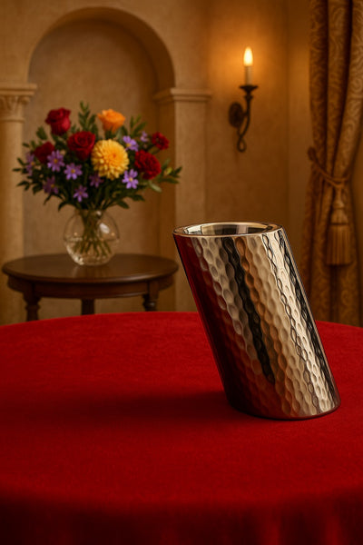 Premium Hammered Stainless Steel Wine Cooler– Handcrafted, double steel wall