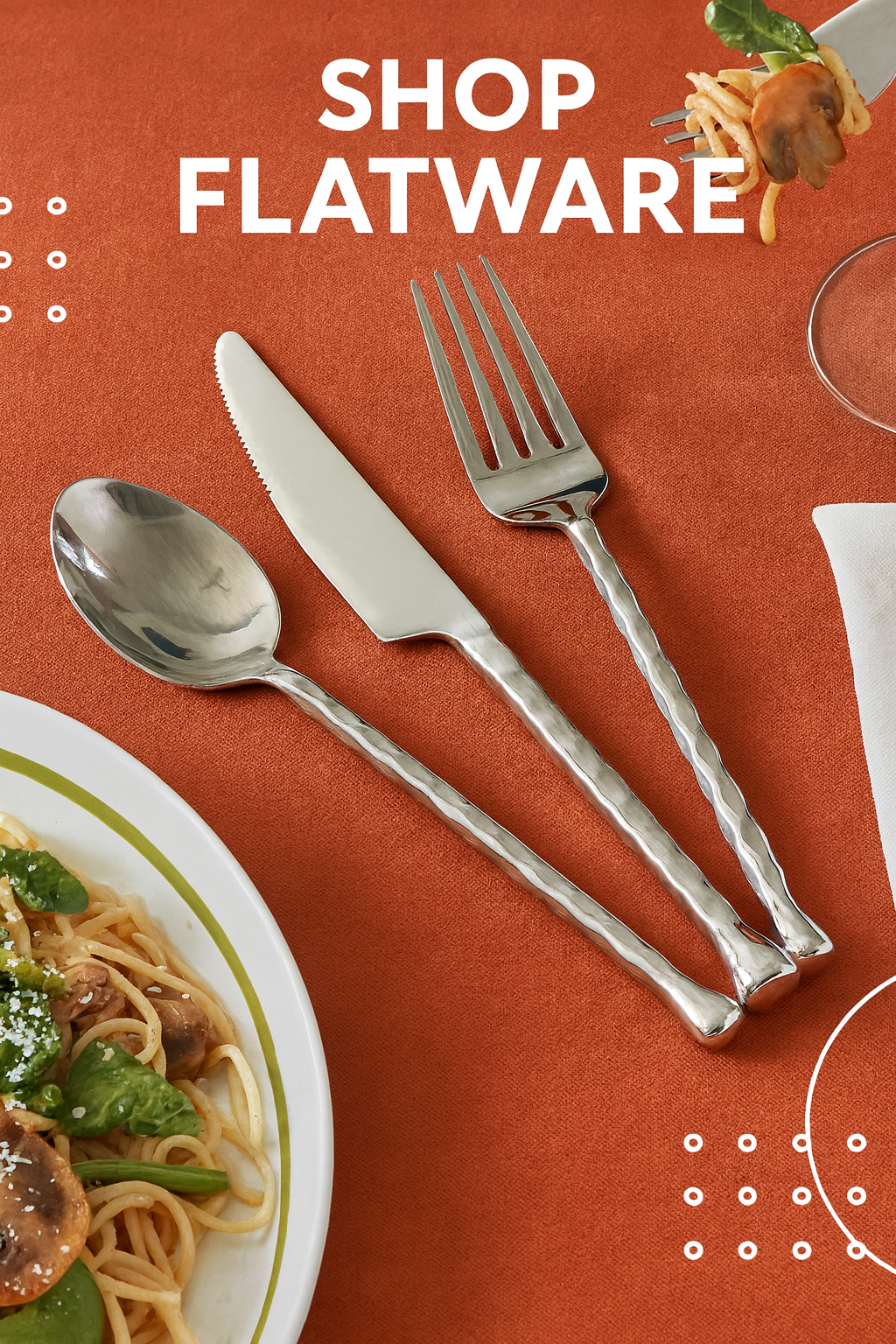 Premium Hammered Stainless Steel CUTLERY SET (MADE TO ORDER 50 sets = 1 ctn.)