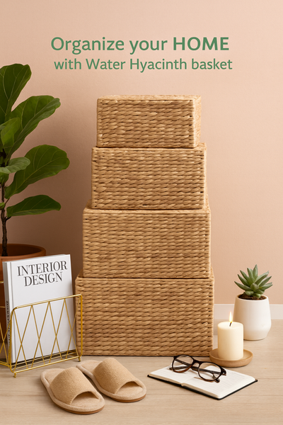 LBK_007 Water Hyacinth basket ( Made to order)