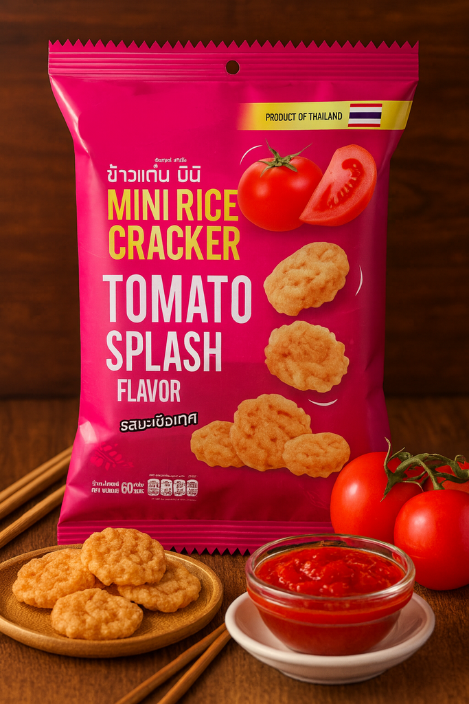 MINI RICE CRACKER 60 G. TOMATO SPLAS FLAVOR – MSCshopping