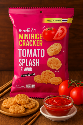 MINI RICE CRACKER 60 G. TOMATO SPLAS FLAVOR
