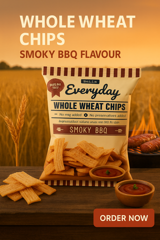 Whole Wheat Chips Smoky BBQ (70g)  no preservatives added , no MSG added , 0 g transfat