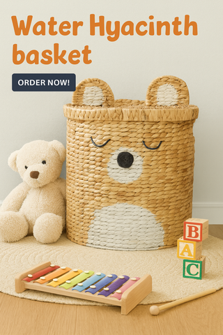 LBK_011 Water Hyacinth basket ( Made to order)