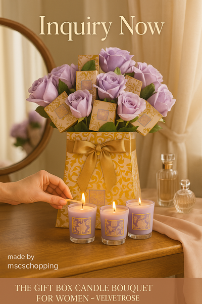 THE GIFT BOX CANDLE BOUQUET FOR WOMEN - VELVETROSE
