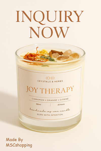 JOY THERAPY CANDLES SOY WAX  (MADE TO ORDER = 50 PCS)