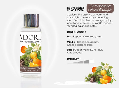 HFOML_009 FRAGRANCE OIL 30ML. Scent cedarwood sweet orange (Made to order)