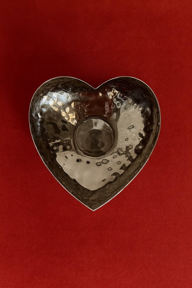 Premium Hammered Stainless Steel Heart bowl – Handcrafted (MADE TO ORDER 12 pcs. = 1 ctn. )