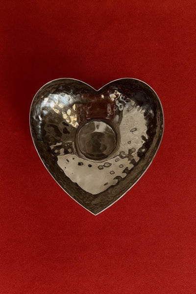 Premium Hammered Stainless Steel Heart bowl – Handcrafted (MADE TO ORDER 12 pcs. = 1 ctn. )