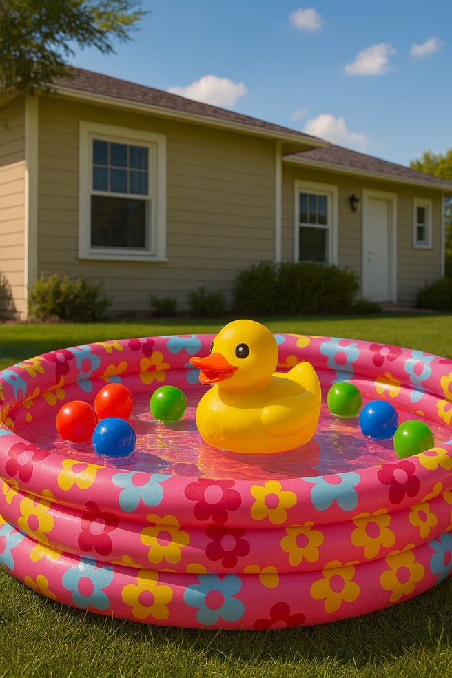 2023-2852 Three-storey Krom Pond with pink flower patterns No. 003 120CM