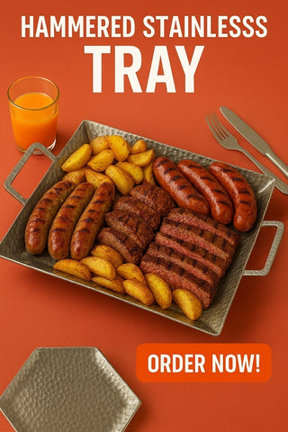 Premium Hammered Stainless Steel TRAY (MADE TO ORDER 10 pcs. = 1 ctn. )