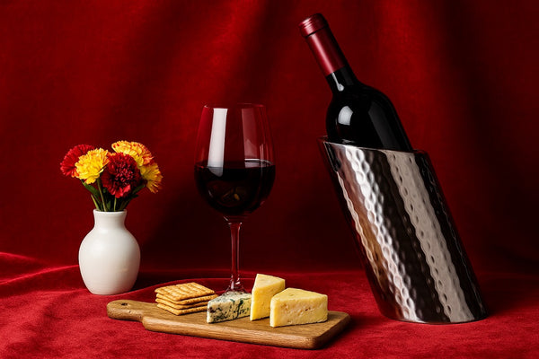 Premium Hammered Stainless Steel Wine Cooler– Handcrafted, double steel wall