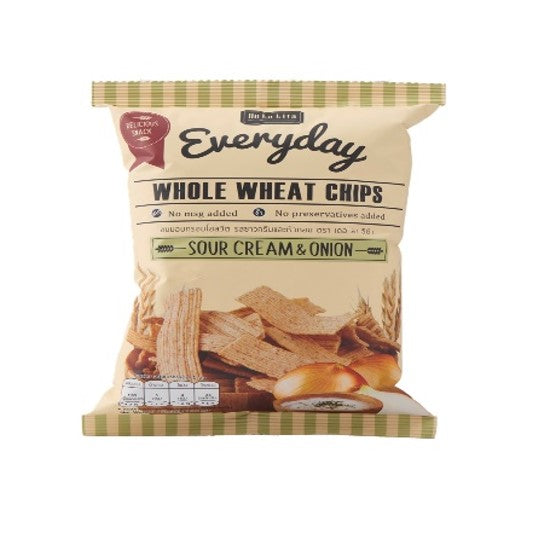 Whole Wheat Chips Sour Cream & Onion (70g) no preservatives added , no MSG added , 0 g transfat