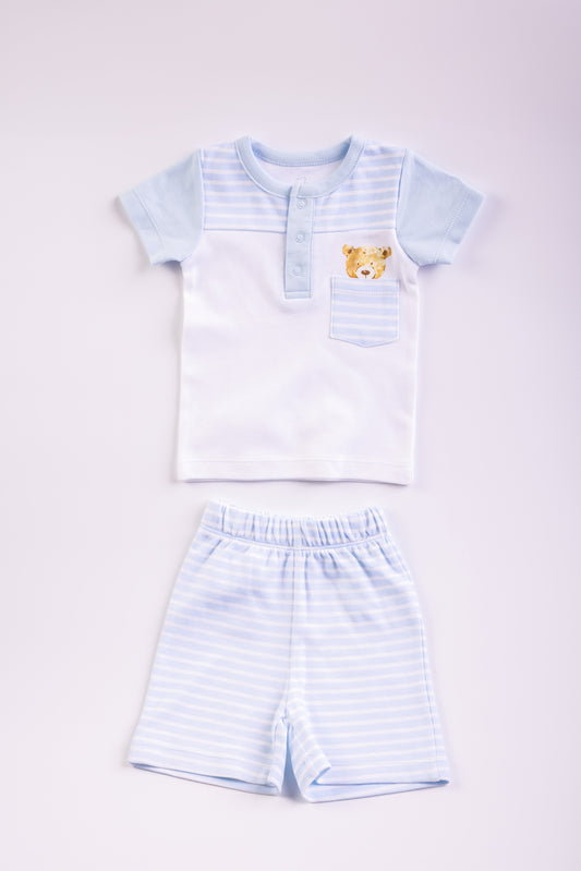 Boy Blue Bear Collection 2PCS./Set (TOP+PANTS) BOY-8T3+BOY-8P1