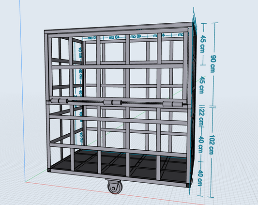 Trolley Top Stock Size : W2000xD1200xH1920 mm.