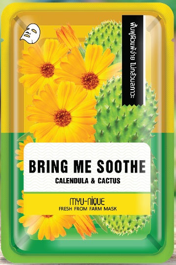 MYU-NIQUE FRESH FROM FARM : CALENDULA & CACTUS MASK  (MADE TO ORDER)