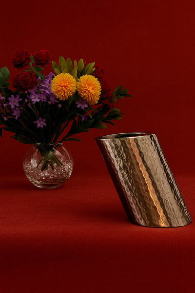 Premium Hammered Stainless Steel Wine Cooler– Handcrafted, double steel wall