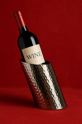 Premium Hammered Stainless Steel Wine Cooler– Handcrafted, double steel wall