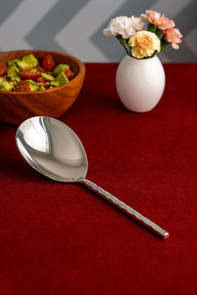 Premium Hammered Stainless Steel Serving Spoon – Handcrafted(MADE TO ORDER 50 pcs. = 1 ctn. )