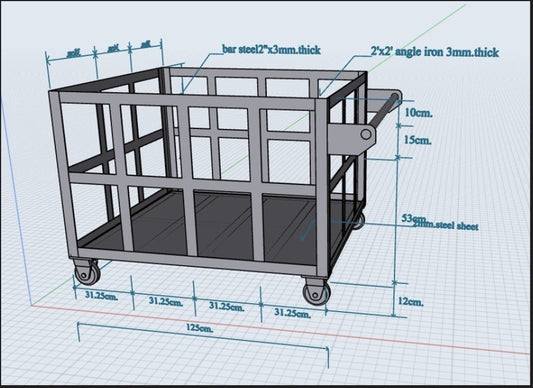 Top Morement Trolley Size : W1250xD940xH1900 mm.