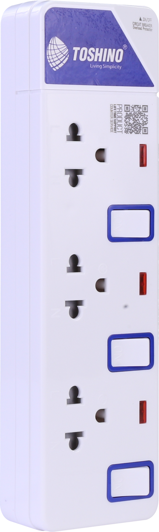 TOSHINO POWER STRIP 3SOCKETS 3SWITCH 3M.ET-913