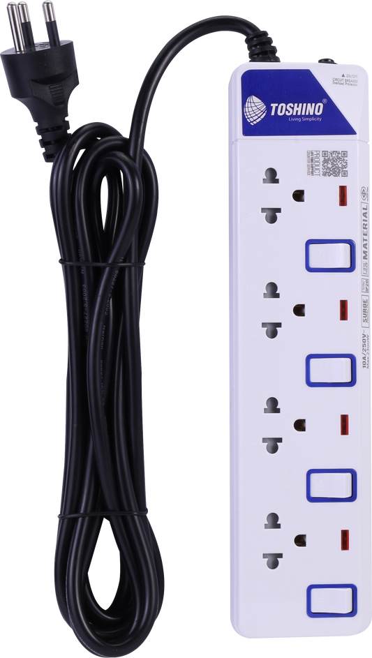 TOSHINO POWER STRIP 4SOCKETS 4SWITCH 3M.ET-914