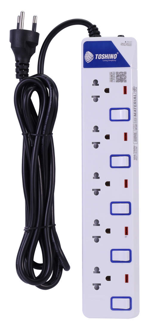 TOSHINO POWER STRIP 5SOCKETS 5SWITCH 3M.ET-915