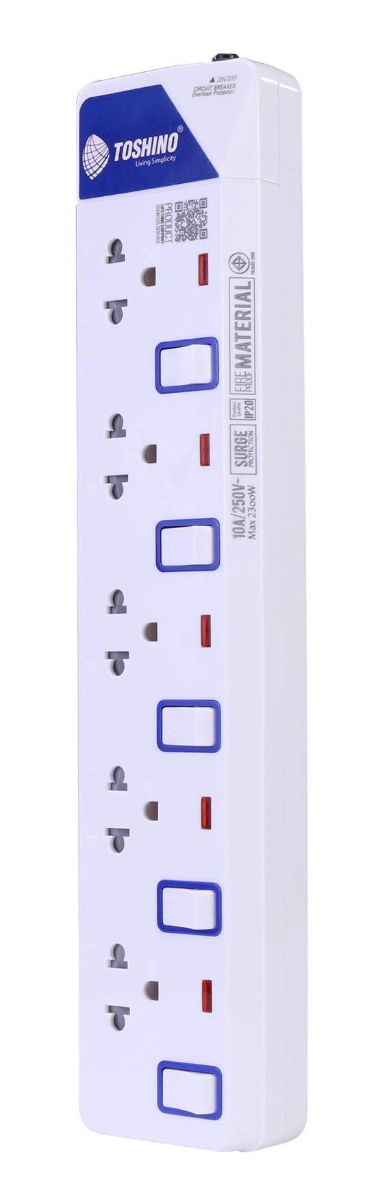 TOSHINO POWER STRIP 5SOCKETS 5SWITCH 5M.ET-9155M