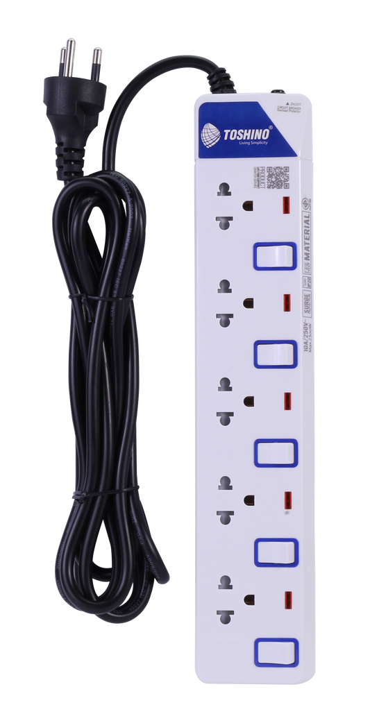 TOSHINO POWER STRIP 5SOCKETS 5SWITCH 5M.ET-9155M