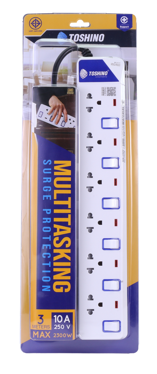 TOSHINO POWER STRIP 3SOCKETS 3SWITCH 5M.ET-9135M