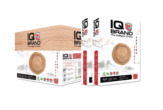 IQ Brand (5รีม) กระดาษ A4 ปริ้น-ถ่ายเอกสาร 70 แกรม 500 แผ่น/รีม (1กล่อง/5รีม) (Made to order )